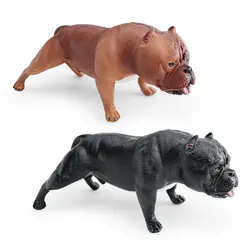 Simulation Pet Dog Animal Model Bully Dog Desktop Ornament PVC Toy Static Solid Statue HG161