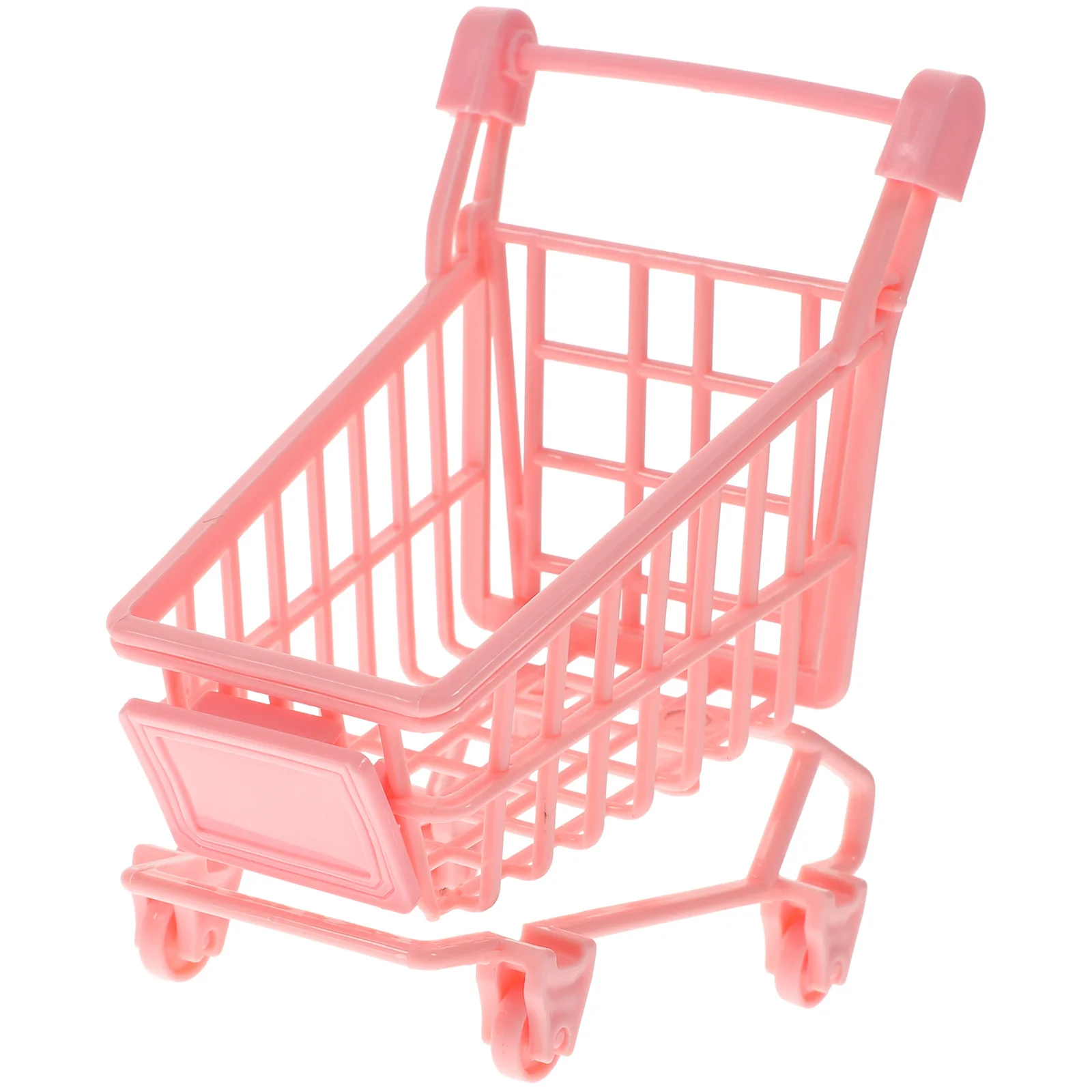 

2 Pcs Mini Shopping Cart Toy Kids Playing Dolls Storage Rack PVC Simulation Trolley Baby