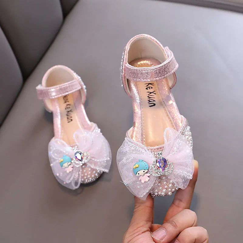 

Girls Princess Sandals New Summer Children Party Wedding Flat Sandals Non-slip Kids Sequins Butterfly Shoes J294