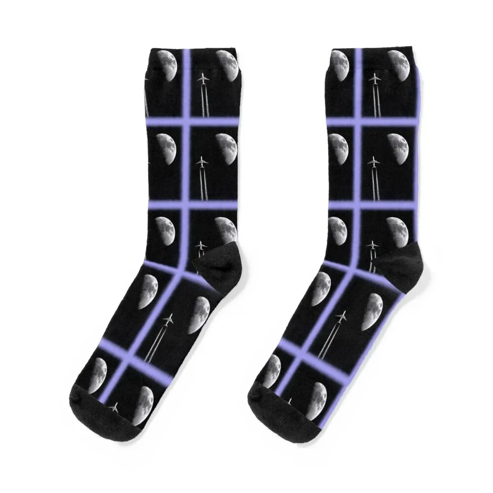 

Airliner Moon Pass Socks kawaii with print floor cycling Socks Man Women's