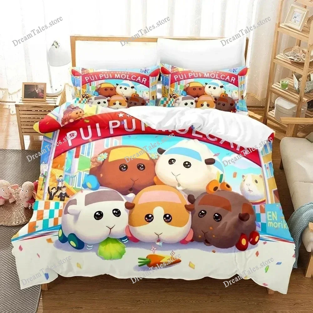 

3D Kawaii Cartoon Animal Pui Pui Molcar Bedding Set Single Twin Full Queen King Size Bed Set Adult Kid Bedroom Duvet Cover Sets