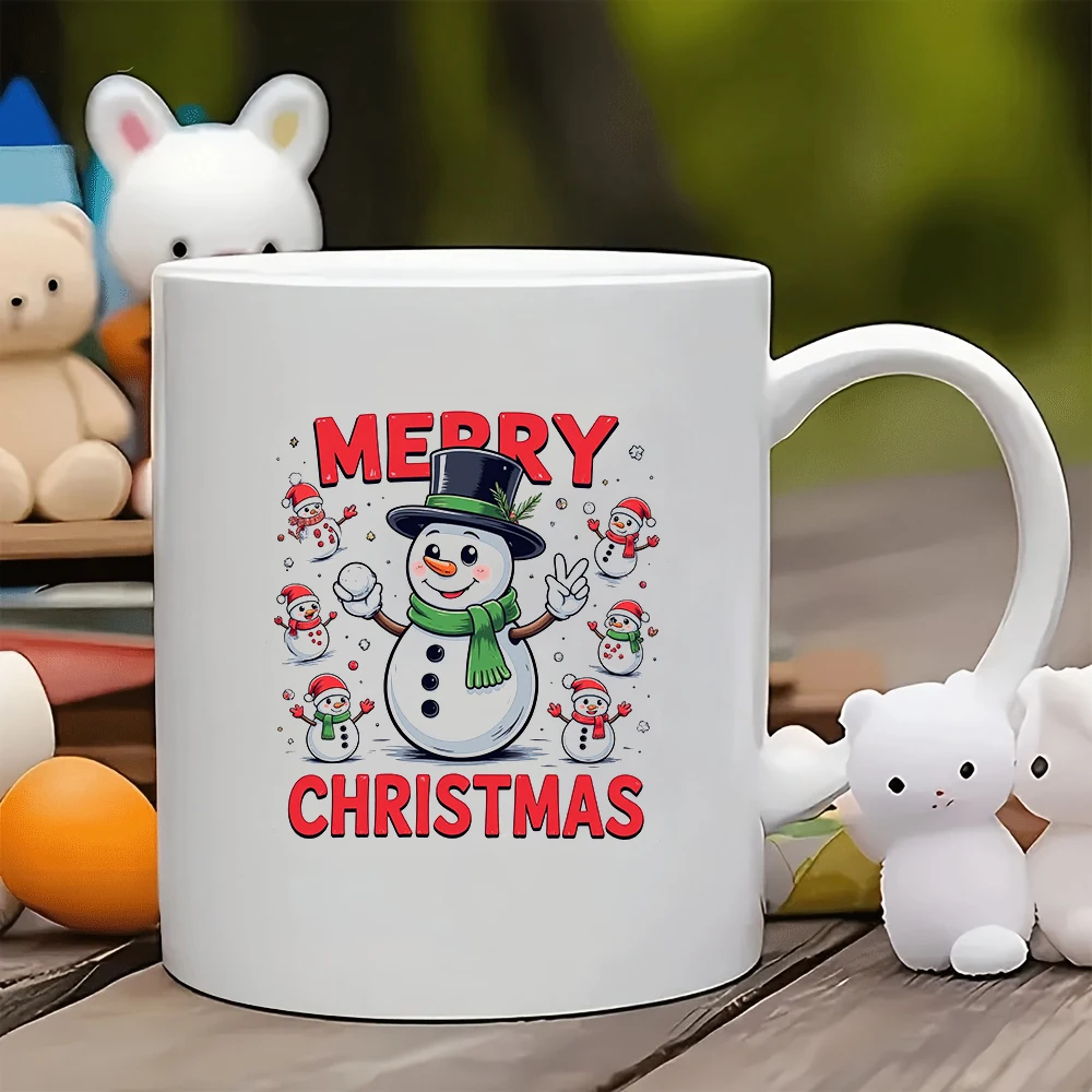 

11oz Cup + Cartoon Snowman Merry Christmas Water Cup Home Kids Office Holiday Gift
