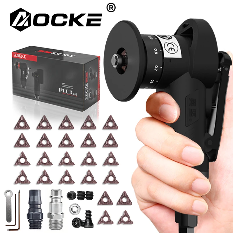 AOCKE New AX307 Pneumatic Chamfering Machine Deburring 45 Degree Mini Portable HandHeld Metal Trimming Machine 30000RPM