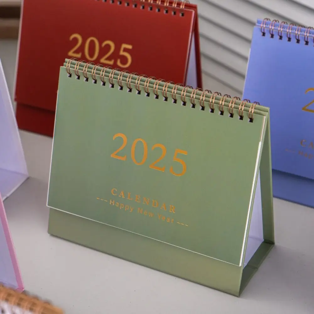 Simple Creative 2024-2025 Calendar 2025 12-Month Standing Flip Calendar Yearly Agenda Thick Paper Desktop Calendar Gifts