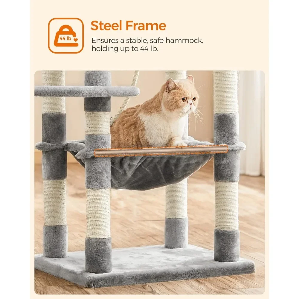 Imagem -06 - Indoor Cat Hammock Casas e Casas Condomínio com Arranhar Posts Cat Tower Plush Perch Pet Products Pet Bed 563