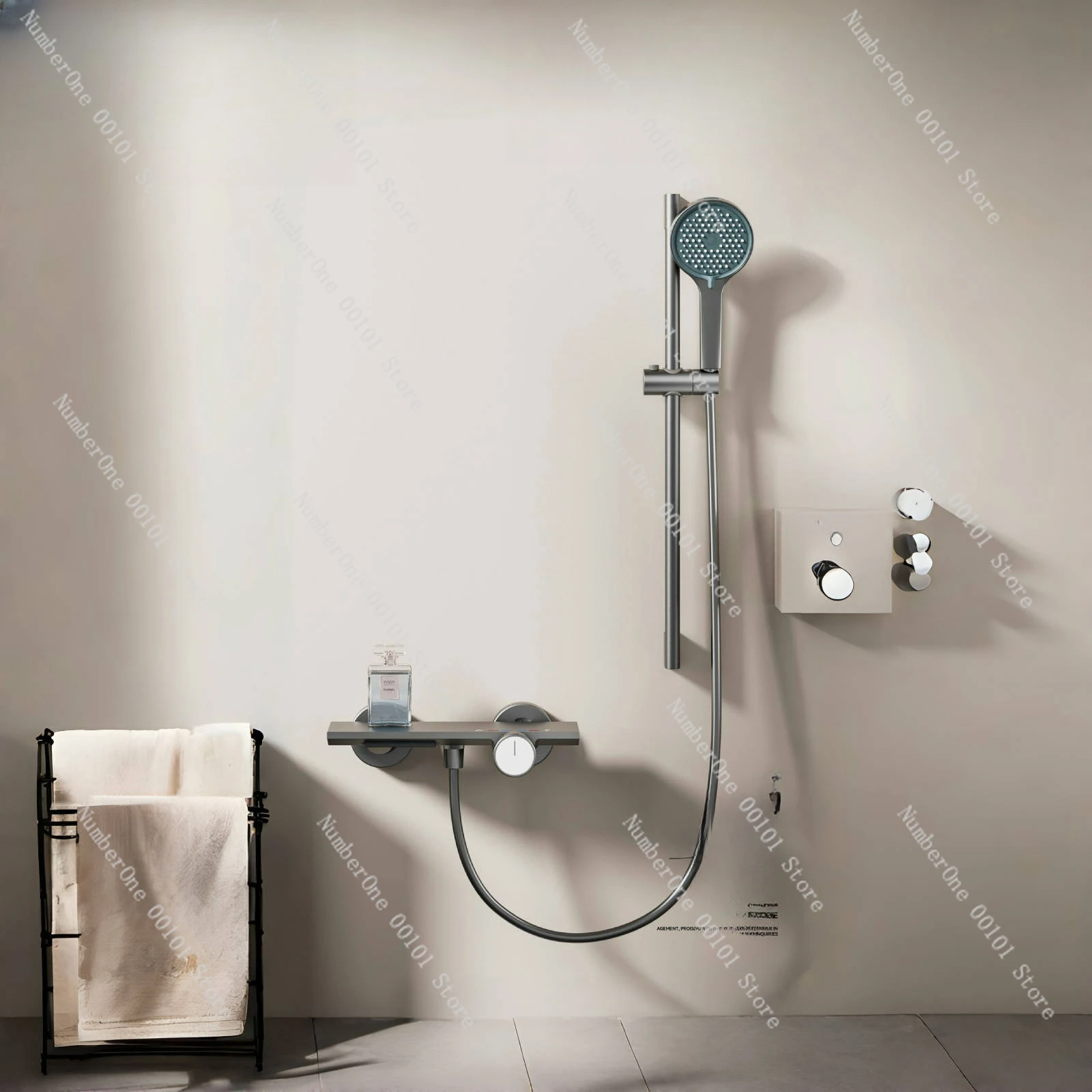 Pressurized full set of shower, large storage table hose shower set, simple engineering, no top spray special shower