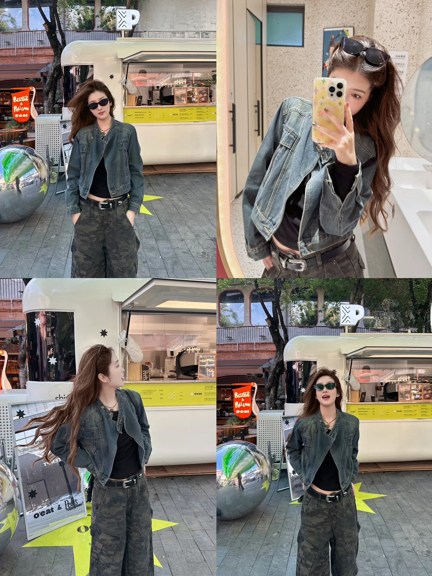 

WANNANKE Винтажная джинсовая куртка в гонконгском стиле с эффектом потертости, воротником-стойкой, женская короткая верхняя одежда, коллекция Осень 2025