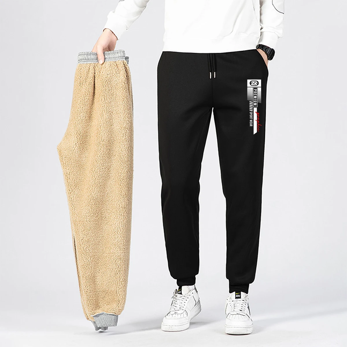 

Cozy Men's Fleece Pants - Sport-Inspired Logo Print for a Premium Look in Lounge & Casual Wear