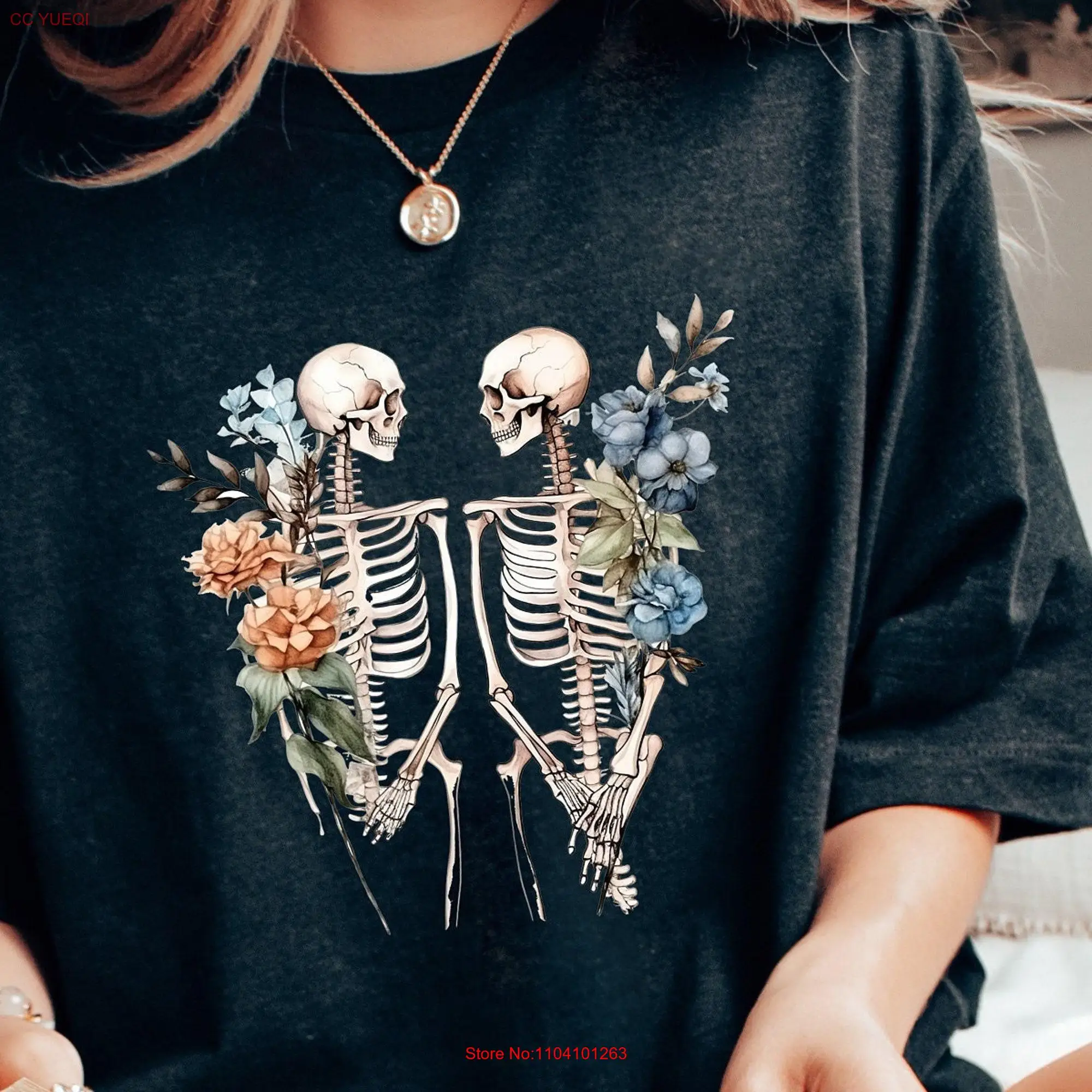 Growing Through It Floral Skeleton Spine T Shirt Flower Rib SweaT Spooky Season Motivational Human long or short sleeves