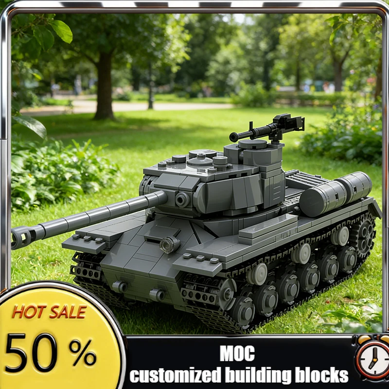 

897 деталей, модель танка ISMOC-2 мод 1944, тяжелый модульный конструктор MOC, развивающая игрушка для детей, подарок для мальчика на праздник, сделай сам