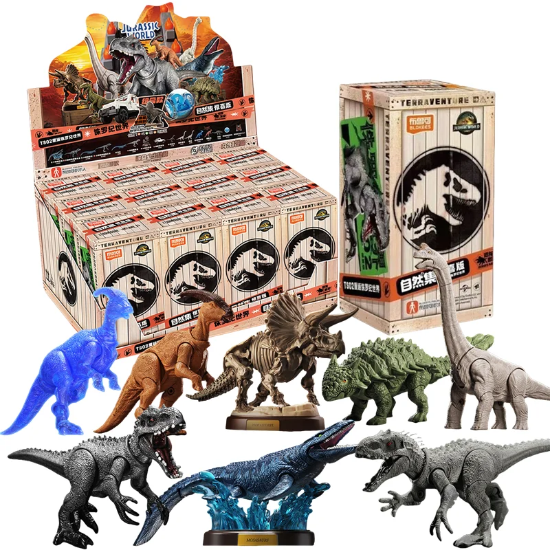 BLOKEES Jurassic World V02 Mosasauridae Jurassic Park Dinosaurs Tyrannosaurs Action Figure Assembled Toy Blind Box Birthday Gift