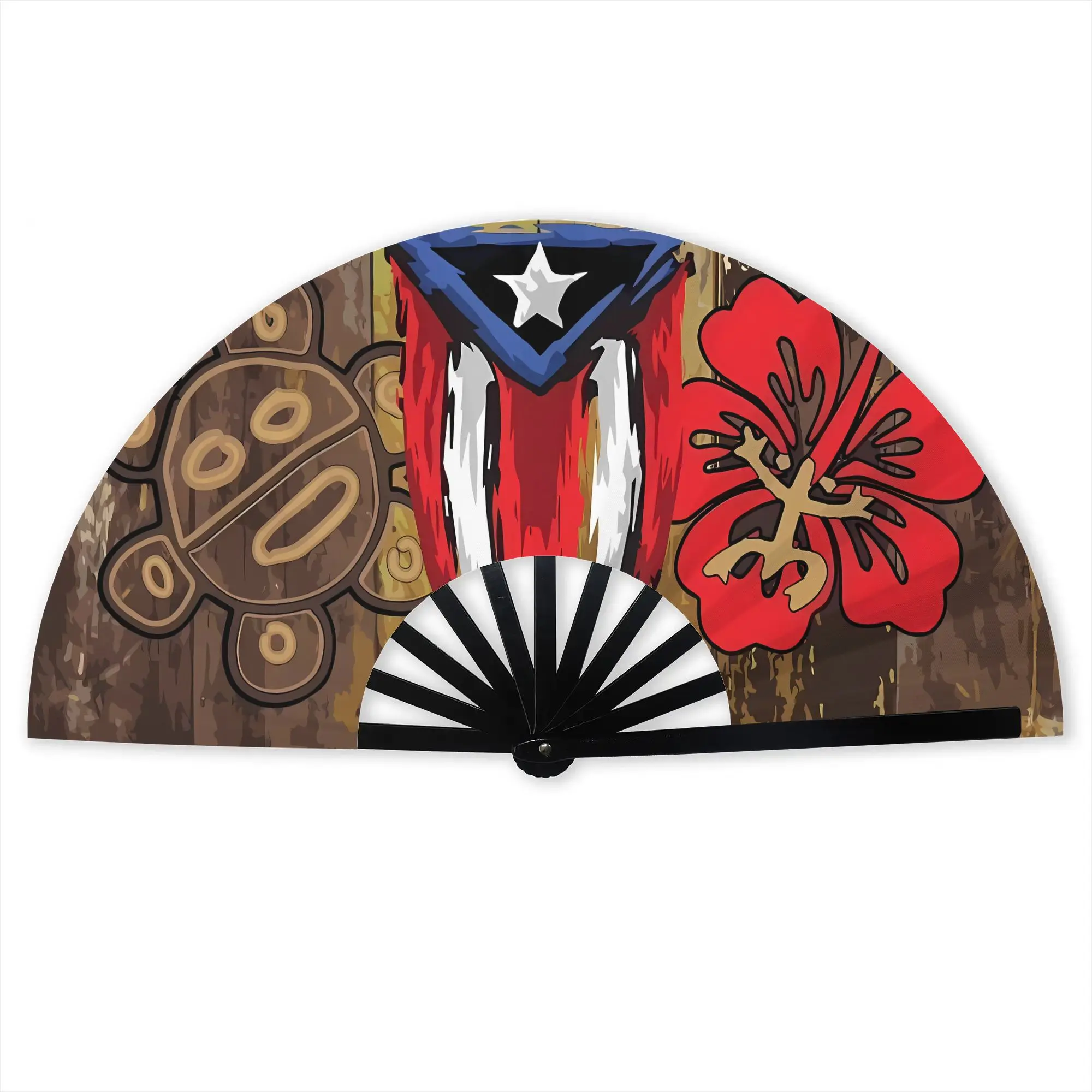 Puerto Rico Folding Fans| Foldable Fan Easy to Carry, Uncharged, Brand: BIIHUDU, Without Battery
