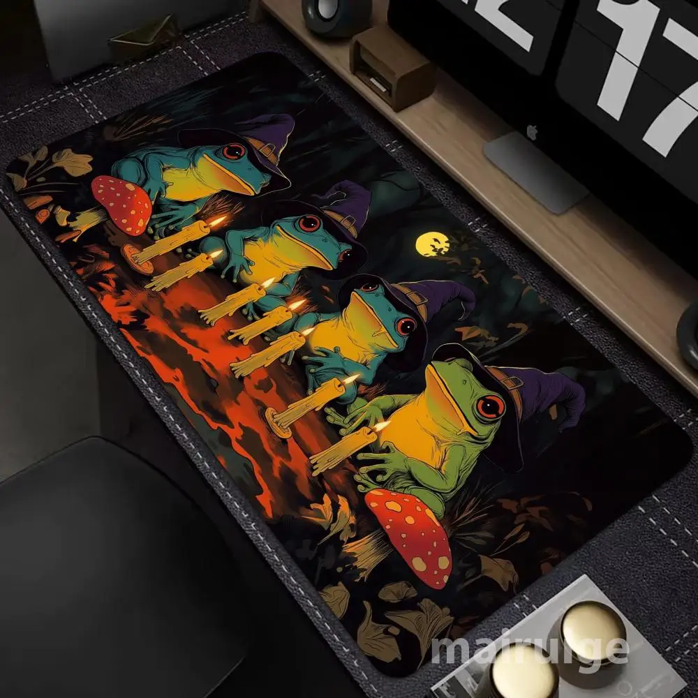 Magic Frog Design Mouse Pad Large Computer Office Game Table Mat XXL Rubber Anti-slip Stitched Edge Keyboard Mats Long Desk Pads
