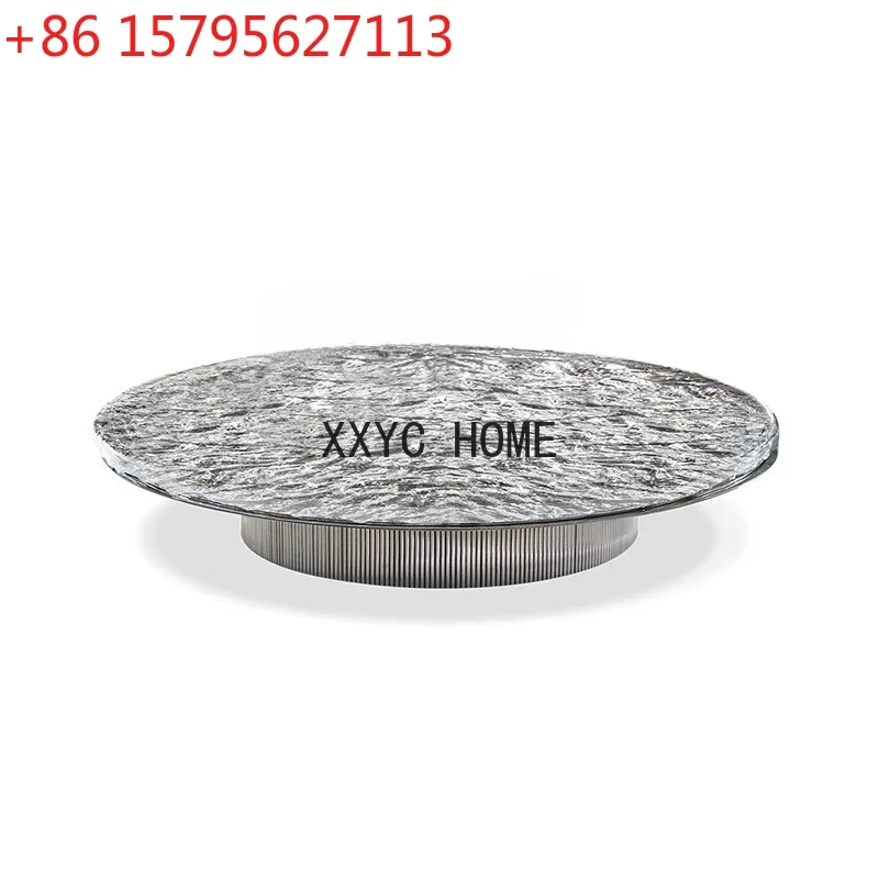 

Czech Size round Crystal Tea Table Combination Designer Small Apartment Light Luxury Side Table