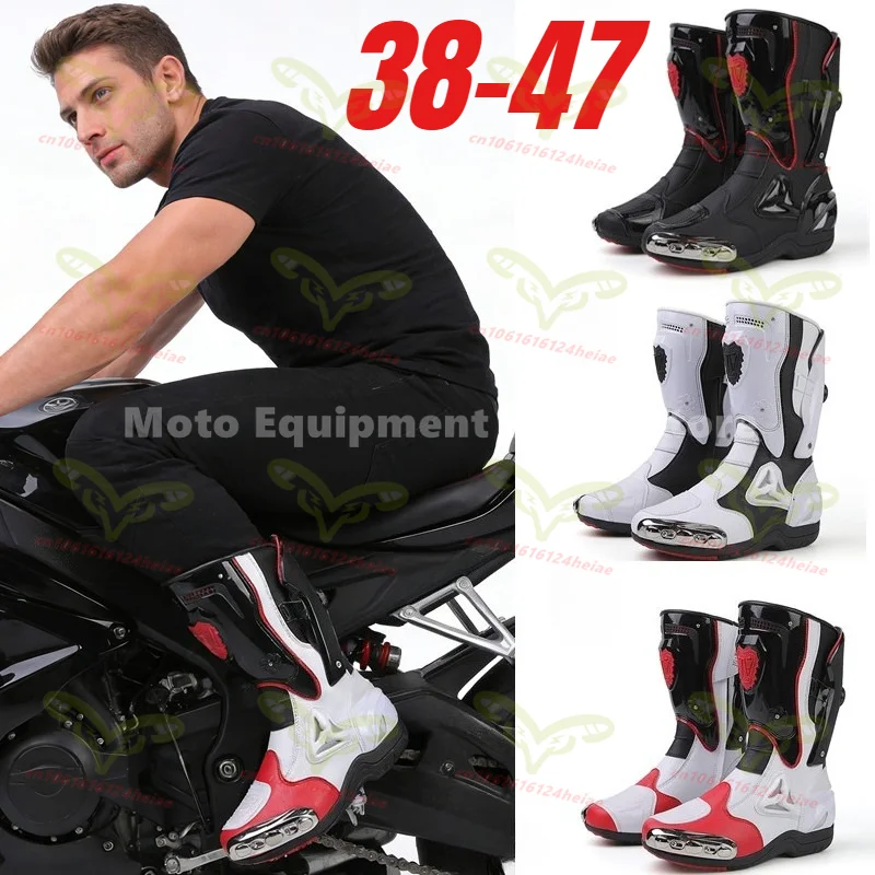 

Motorcycle Riding Boots Men's Off-road Commuting Motorcycles Shoes Women's Track Rotating Buckle High Top Motorcycle Boots