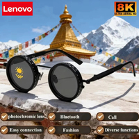 Lenovo Metal Round Punk ND9level Adjustable Dimming Sunglasses personality Women Polarized UV400 Fashion Men Outdoor Sun Glasses