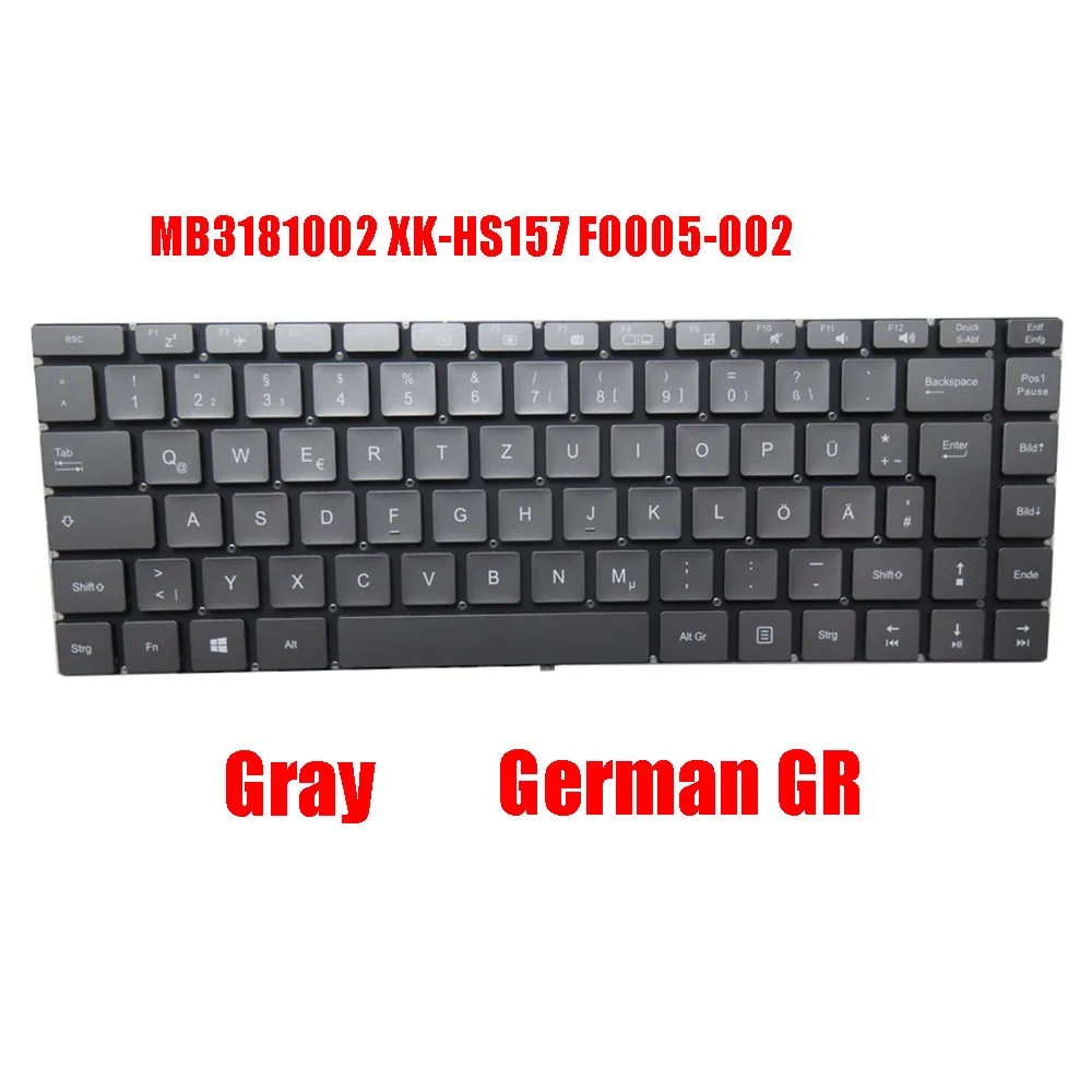 Laptop Keyboard For MB3181002 XK-HS157 F0005-002 New Gray Without Frame German GR/Nordic NE Without Backlit