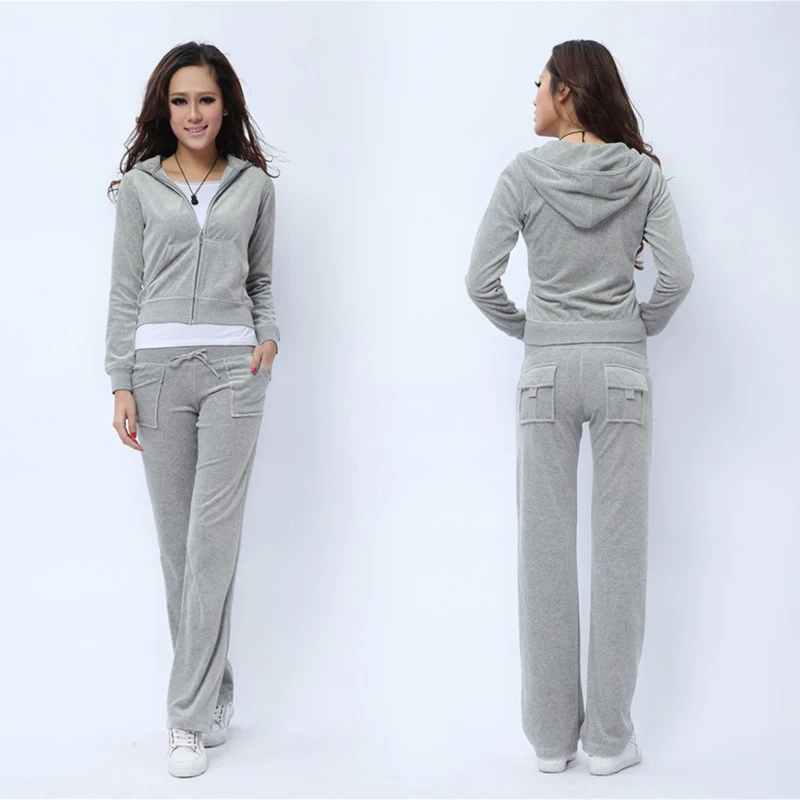 2Pcs Set Women Sport Tracksuit Zipper Hoodies Sweatshirt Pants Set Jogger Sport Wear Ladies Casual Sweat Autumn Streetwear Suit