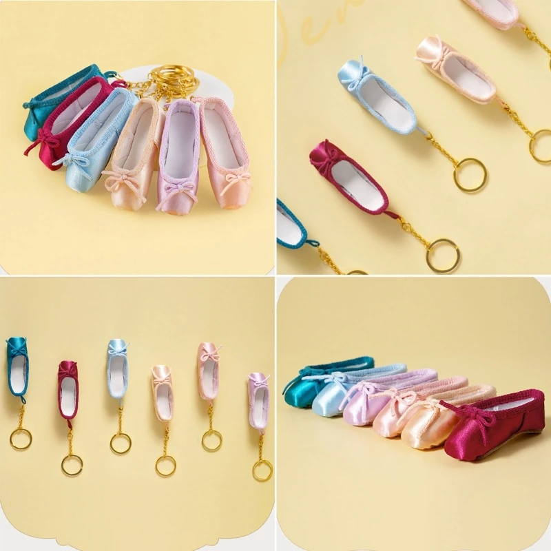 Ballet Inspired Keys Chain Satin Pointe Shoes Pendant Cute Keychain Satin Alloy Material Keyrings for Dance Enthusiasts Y08E