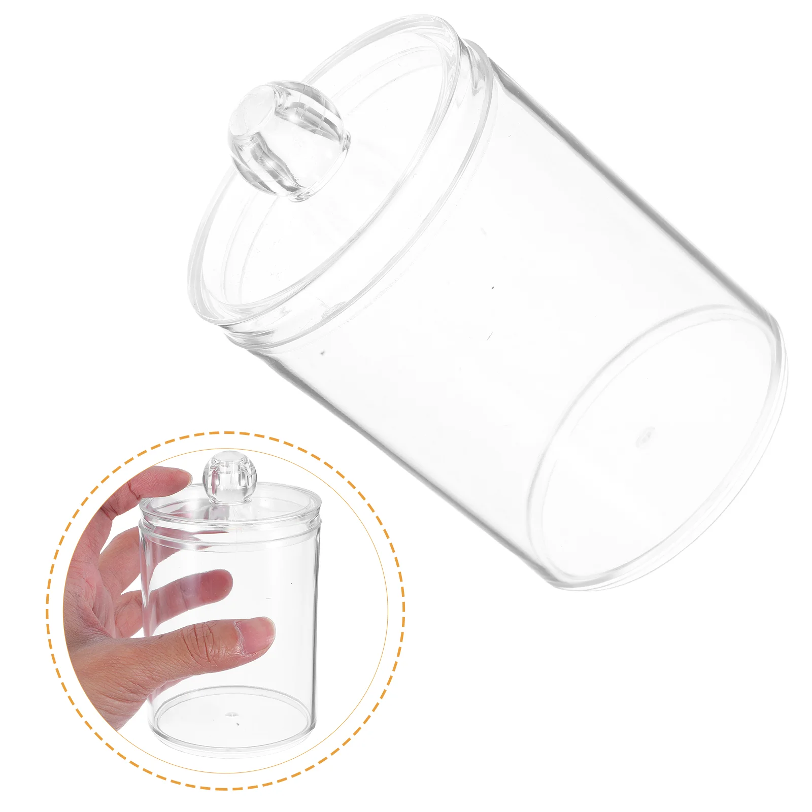 2 Pcs Transparent Storage Tank Cotton Swab Holders Pad Bathroom Vanity Organizer Jars Clear Acrylic Pads Box