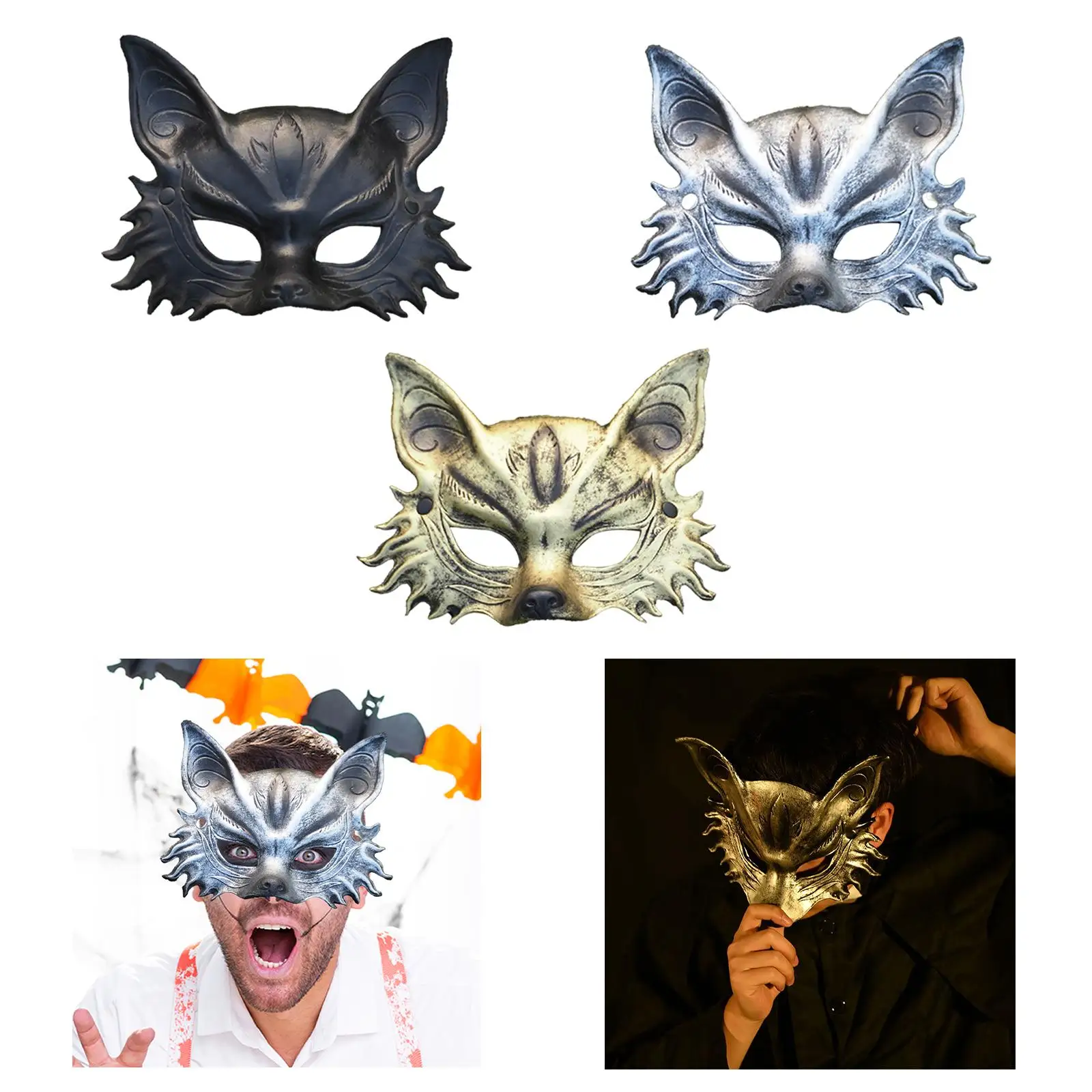 

Fox Mask Photo Props Accessory Practical Animal Face Mask for Animal Cosplay