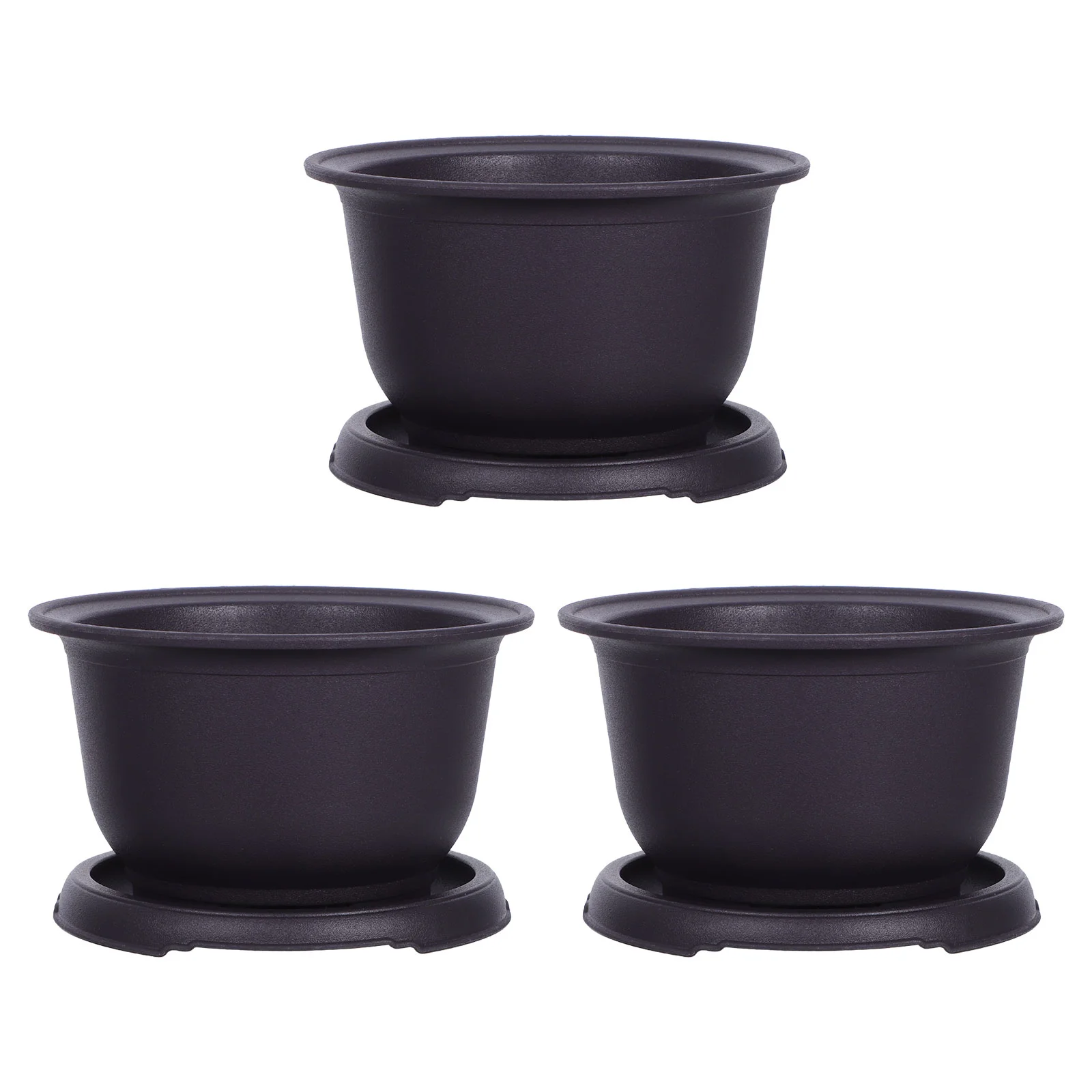 

3 Sets Cleaning Containers Flowerpot Bowl Bonsai Planter Outdoor Decorative Garden Indoor Office