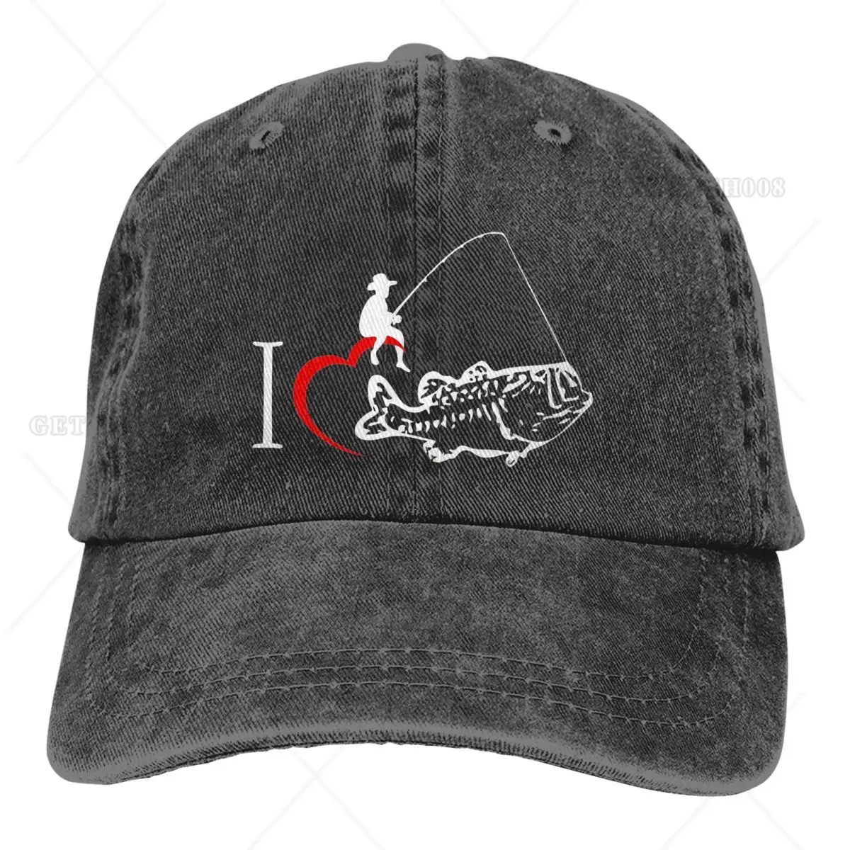 Love Fishing Cap Sun Visor Love Hip Hop Caps Carp Fishing Fisher Cowboy Hat Peaked Hats