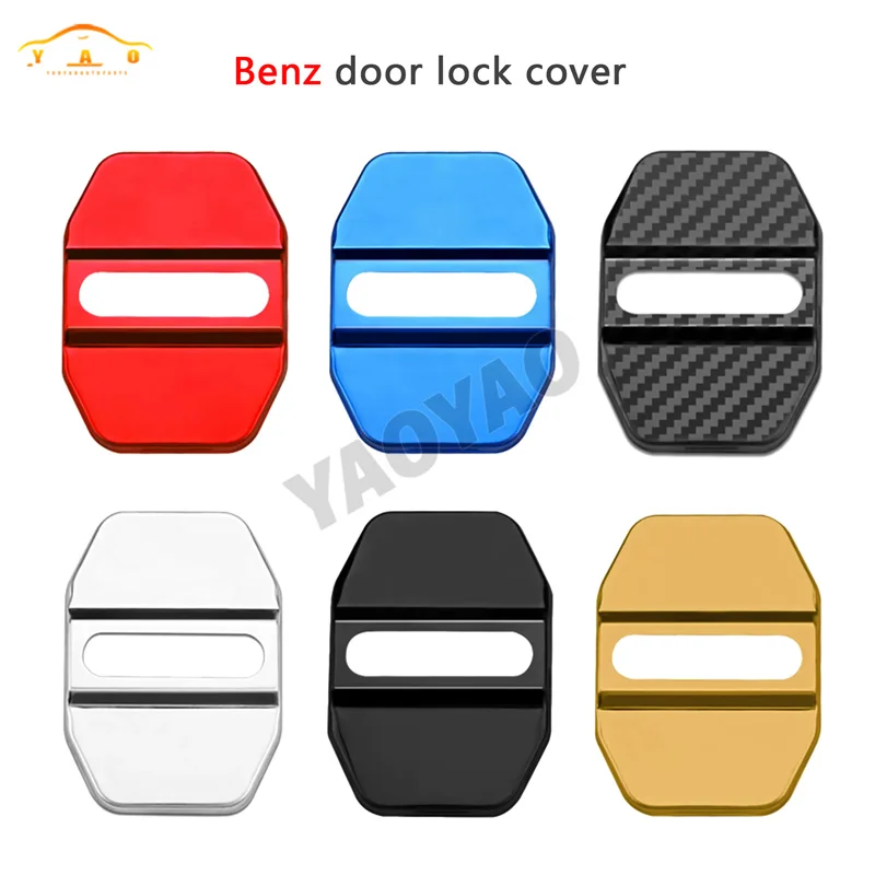 4Pc/Set Stainless Steel Car Door Lock Protective Cover Case Mercedes Benz SLK GLK W205 W166 W203 W204 W245 Auto Accessories