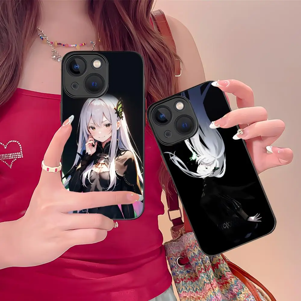 ReZero Echidna حافظة هاتف محمول آيفون 17 16 15 14 13 12 11 X XR XS 8 7 Pro Max Plus غطاء سيليكون صغير اللون فاخر #2