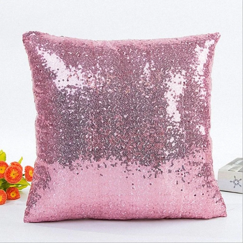 CIFBUY Glitter Sequins Cushion Cover 40x40cm Decorative Throw Pillow Case for Home Car Seat Sofa Cafe Living Room Decor