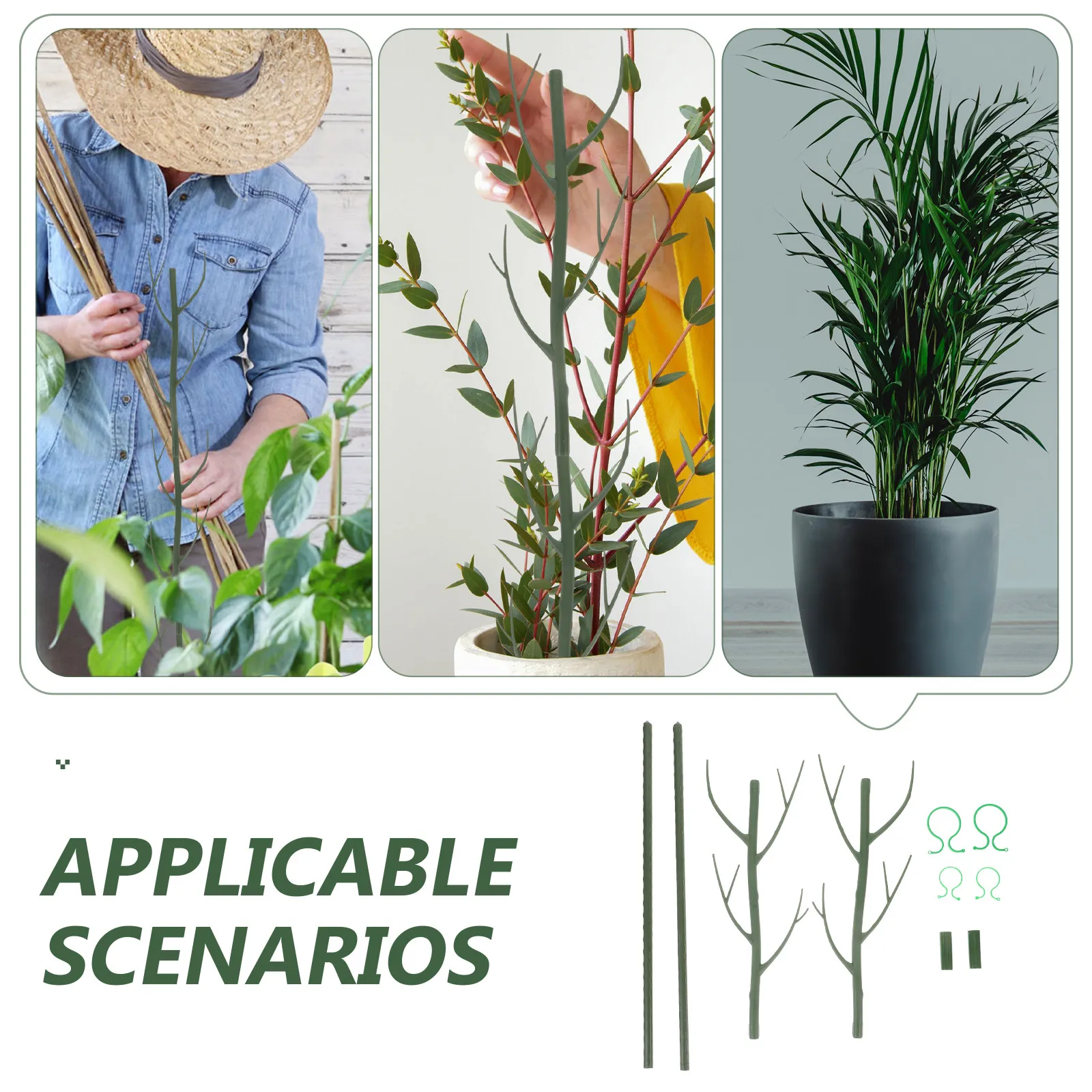 2Pcs Branch Shape Plant Support Stakes for Climbing Plants Roses Vines Indoor Outdoor Garden Trellis Frame Decorative Plant