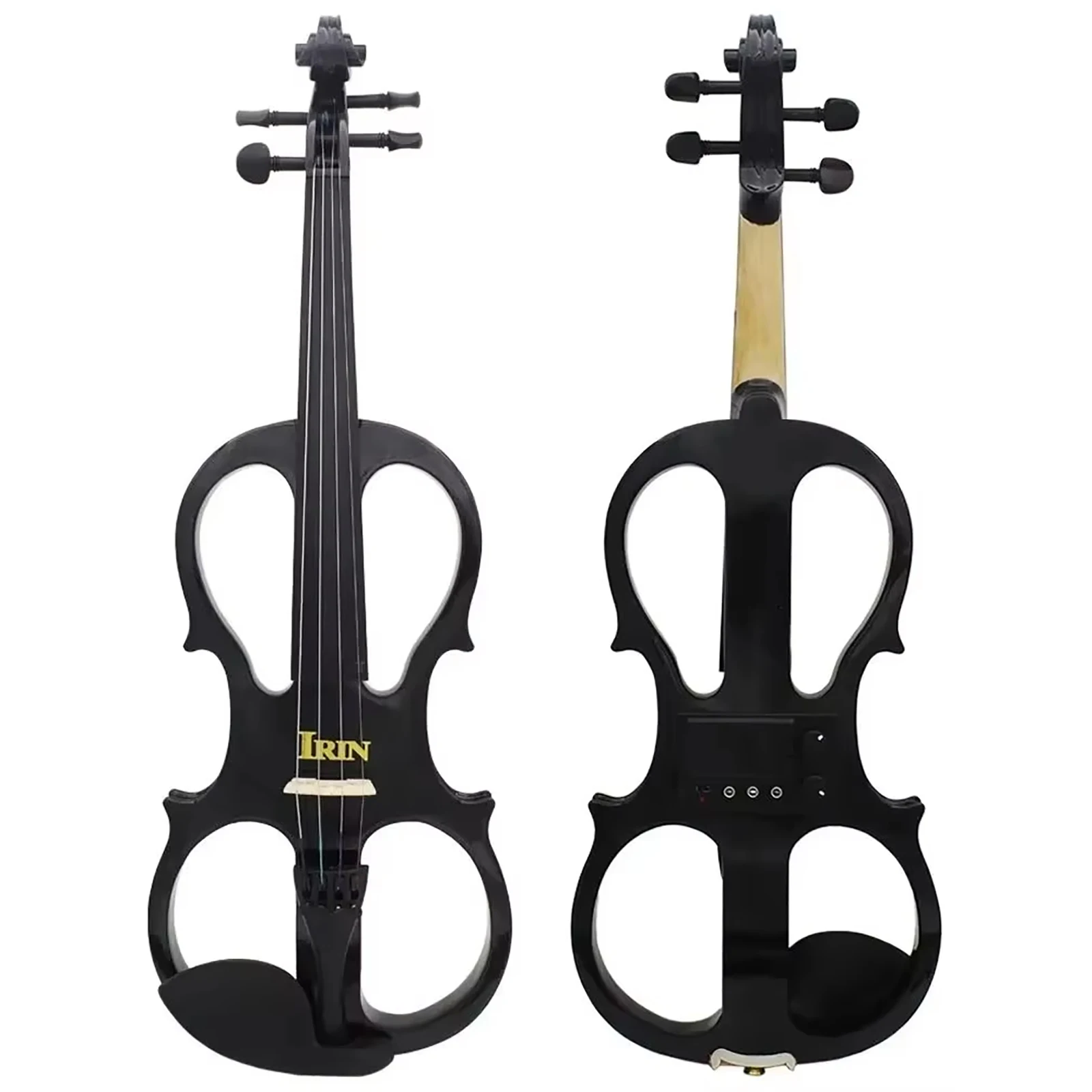 IRIN Electroacoustic Violin Professional 4/4 Violin for Beginner Electric Silent Violin with Bow Headphone Tuner Accessories