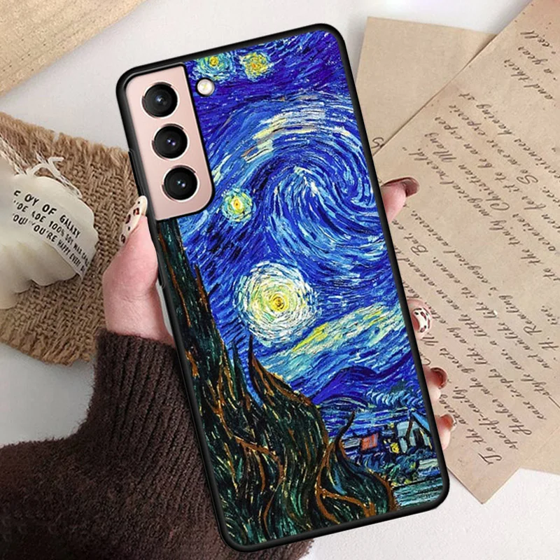 Vincent Van Gogh Star Night Phone Case for Samsung S24 S23 S22 S21 S20 Plus S24 S23 S22 S21 S20 Ultra S21 S20 FE Funda Capa