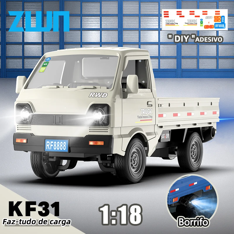 Zwn 1:16/1:18 rc carro simulação deriva caminhão de escalada luz led pequena carga controle remoto modelo brinquedo elétrico para crianças presentes
