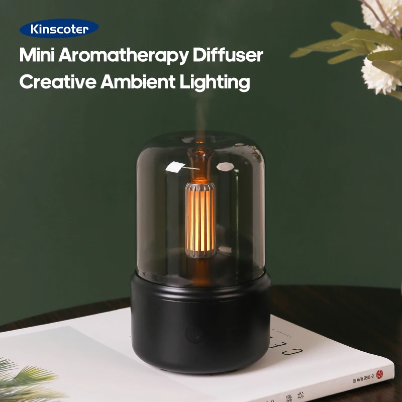 KINSCOTER Mini Aromatherapy Diffuser USB Air Humidifier Essential Oil Night Light Cold Mist Maker Sprayer for Home Bedroom