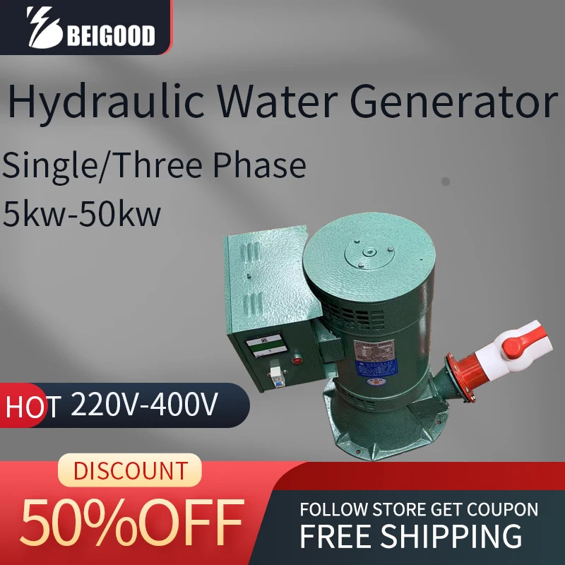 5KW 10KW 380V Hydro Generator 5000W10000W 220V Micro Hydraulic Turbine Water Electromagnet Full Copper Core High Power Household