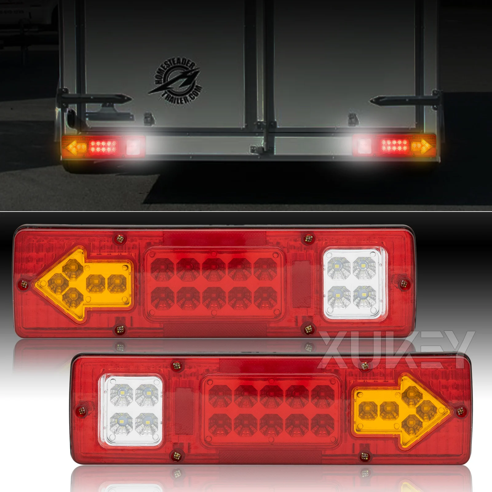 12V LED Trailer Tail Light  Bar Arrow Light Turn Signal Indicator Warning light Rear lamp RV Pickup Lorry Trailer Truck 2Pcs