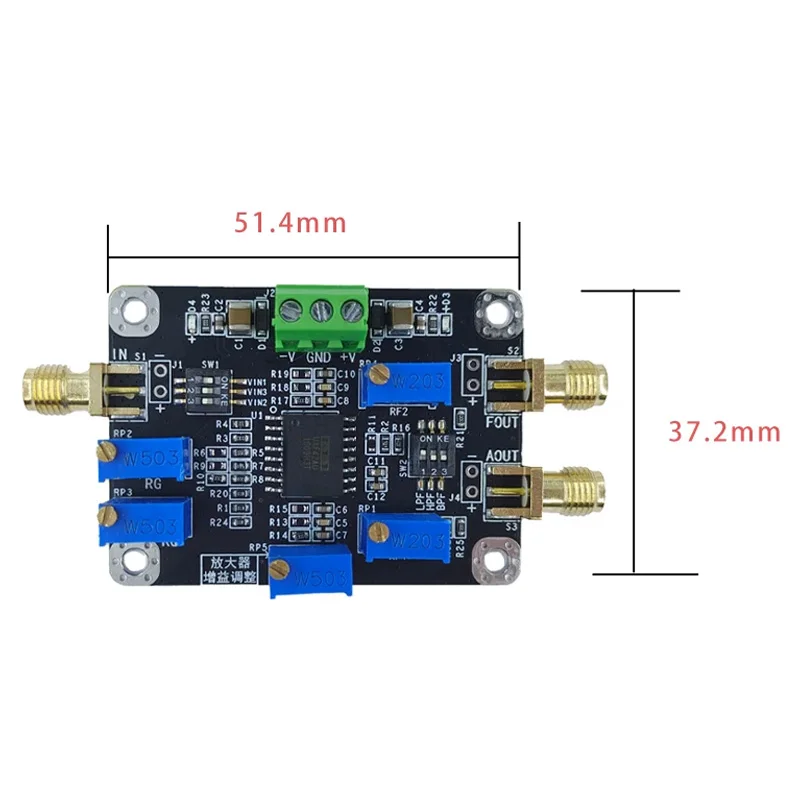 Universal Active Filter Module Low Pass High Pass Band Pass Adjustable Gain Cut-off Frequency UAF42 Board for Data Acquisition
