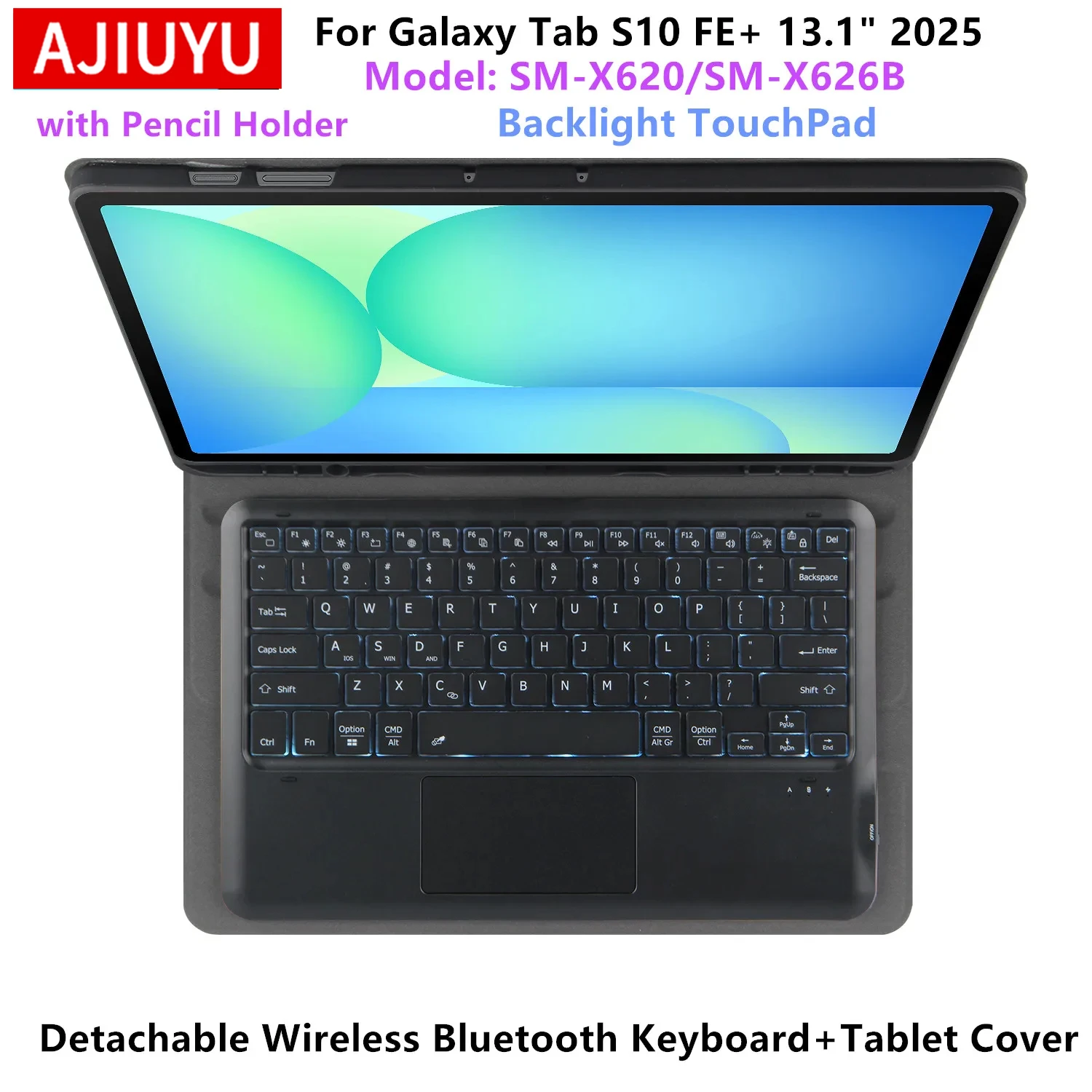 

Magic Keyboard for Samsung Galaxy Tab S10 FE Plus 13.1 inch Case Funda for Tab S10 FE Plus FE+ 13.1" Tablet keyboard Cover Case