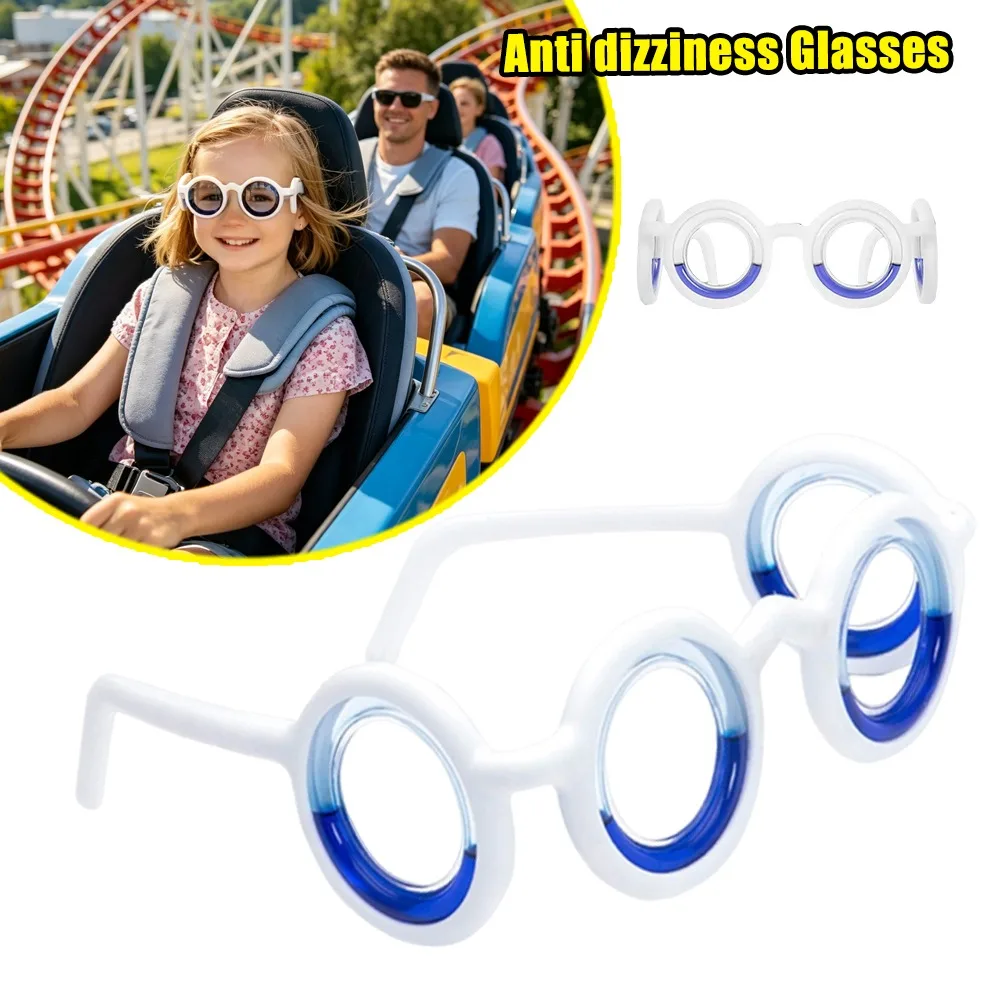Motion Sickness Relief Glasses Portable Anti Dizziness Glasses Natural Nausea Relief Black Stylish Frame For Car Airplane Ship