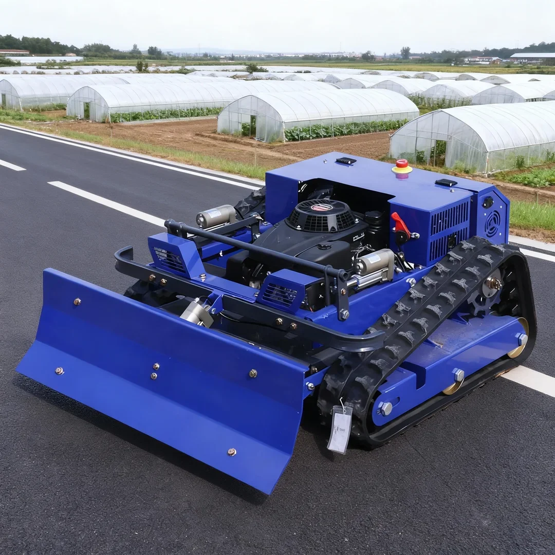 

Customized Smart Remote Control Crawler Lawn Mower - Industrial Grade Agricultural Robot with Push Snow Shovel