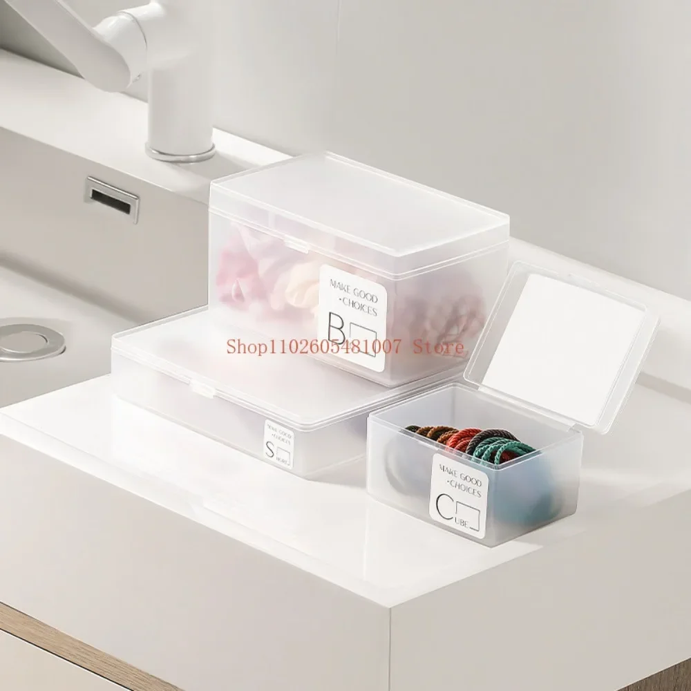 Card Small Item Storage Box, Transparent Frosted Box, Stationery Storage