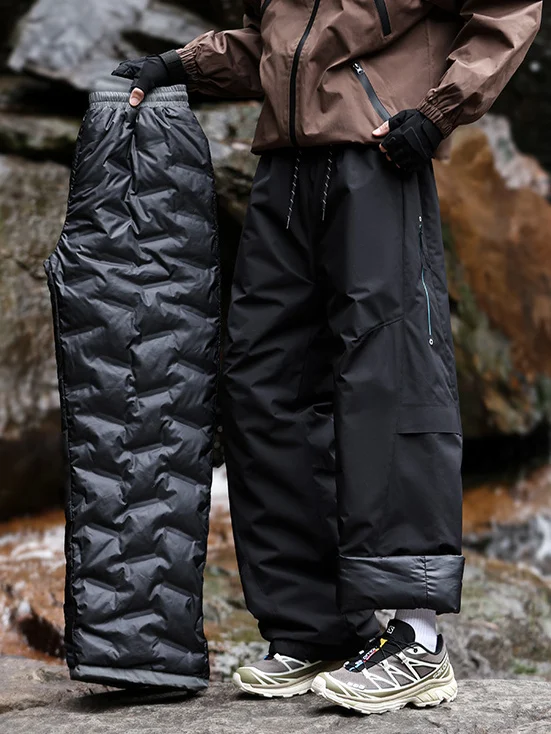

Men's down Pants Thiened Soft ell Snowboarding Trousers for Extreme Cold Winter Outdoor Activities Straight Leg Long Pants