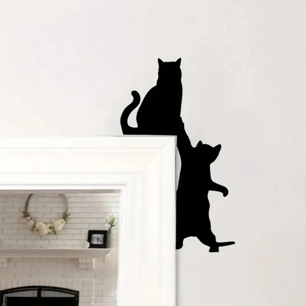Decoração metálica de gato preto de ferro - presente para a mamãe no Dia das Mães, decoração para sala de estar ou cozinha