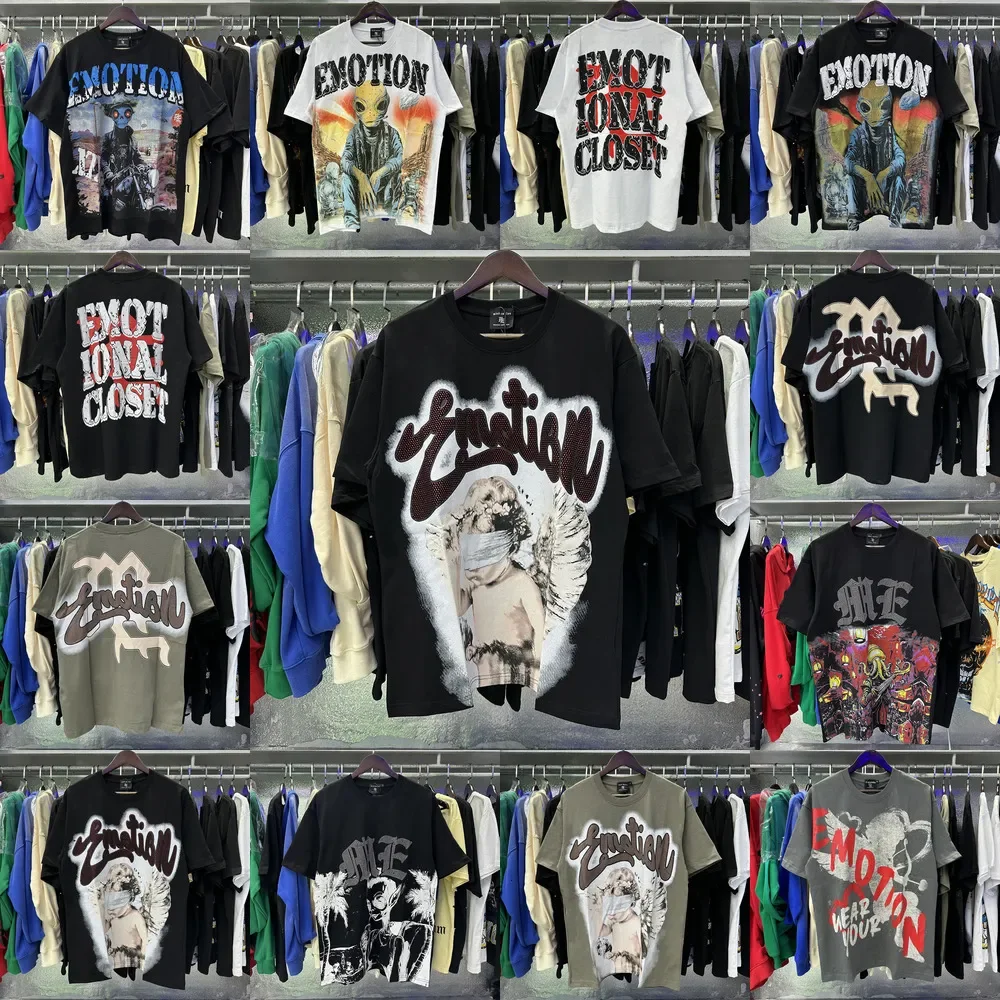 Streetwear Loose Shirt Mixed-Emotions T-shirt Emotion Shirt Short Sleeve Shirt Men Women High Quality Streetwear Hip Hop Fashion Shirt Classic GraphicTee