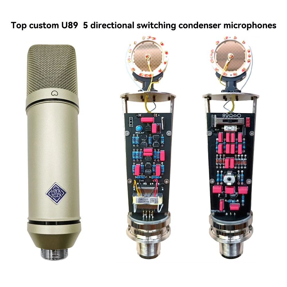New top-tier customized U89 condenser microphone, featuring 5 switchable polar patterns ideal for professional recording studios