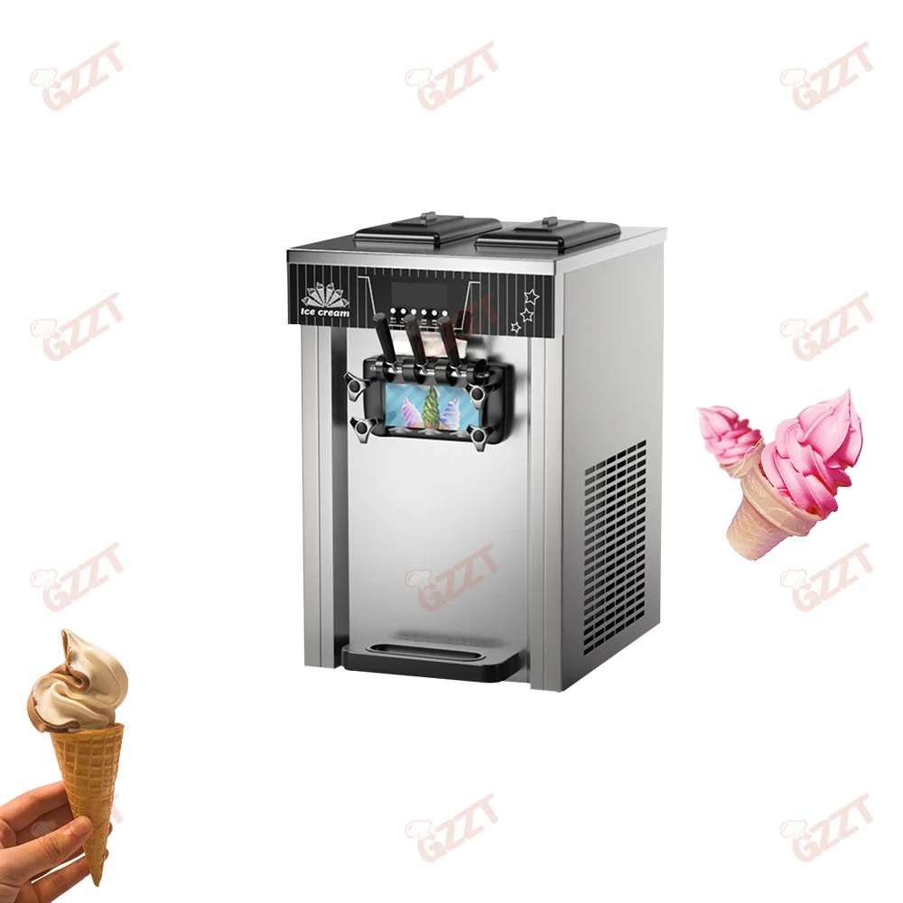 

Commercial 2+1 Flavors Soft Serve Ice Cream Machine Frozen Yogurt & Yogurt Maker for Milk & Water Ingredients