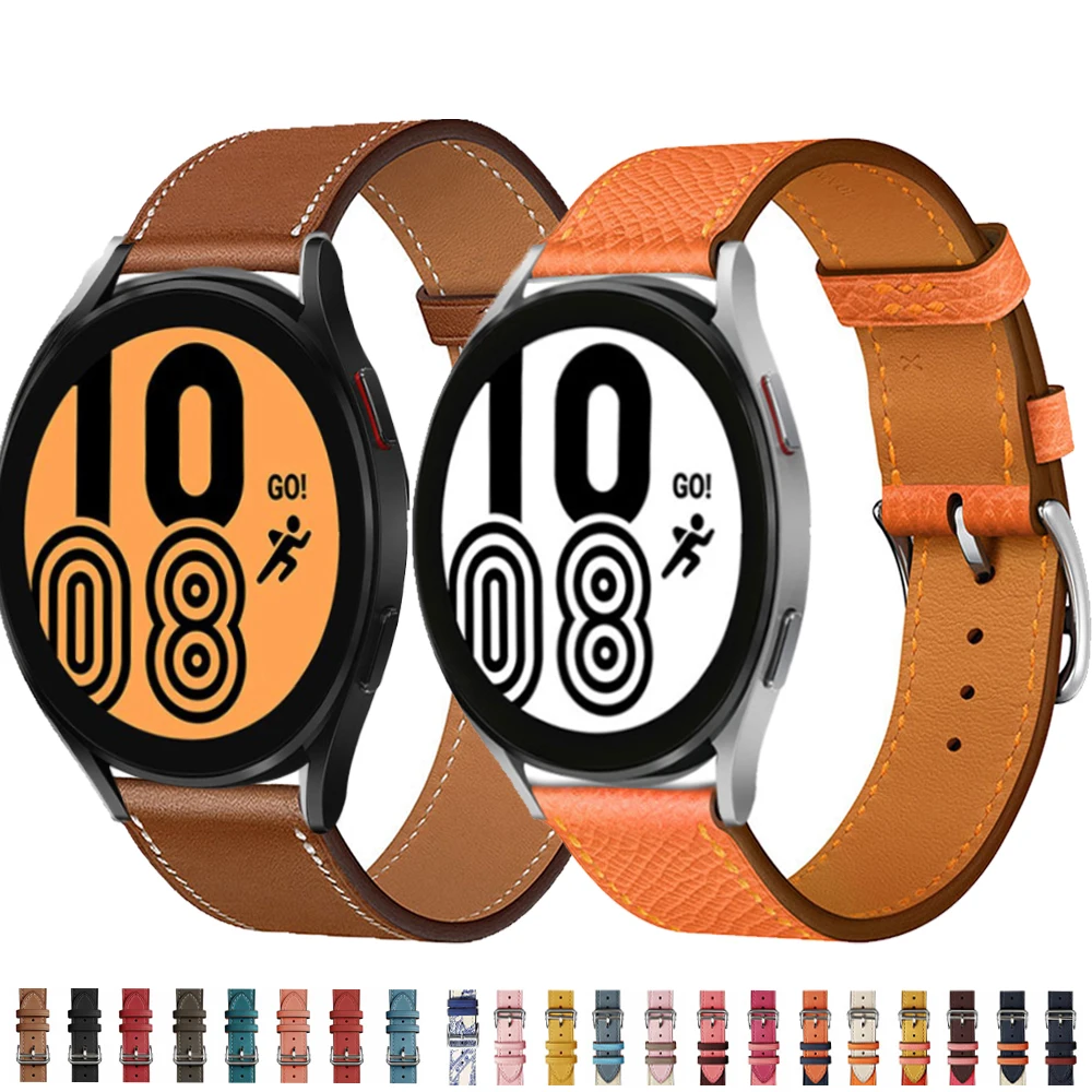 

20mm 22mm Leather Band For Samsung Galaxy watch Active 2/3/46mm/42mm/S3/Huawei GT-2-Pro Bracelet Galaxy Watch 4 44mm 40mm strap