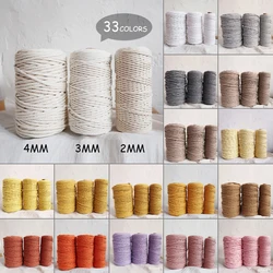 100m 3mm Cotone colorato Corda intrecciata Filo Macrame Cavo intrecciato Corda macramè Fai da te Borsa lavorata a maglia fatta a mano Coperta arazzo