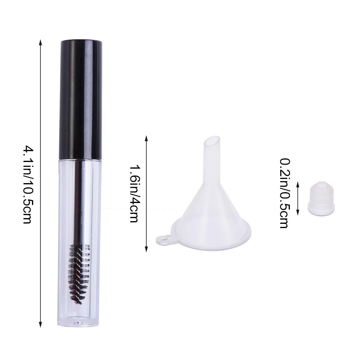 

HONMEET 5pcs Transparent Mascara Tube Plastic Terrarium Containers with Funnels for Easy Liquid Transfer Refill Tool